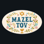 MAZEL TOV BAR BAT MITZVAH Jüdischer individuell ei Ovaler Aufkleber<br><div class="desc">Handgezeichneter Text von mir für Sie. Ideal für eine Bar- oder Fledermausmitzvah oder eine jüdische Hochzeit oder ein anderes Ereignis. Für weitere Designs und Farben Karo mein Shop! Oder lass mir Bescheid,  wenn du etwas Angewohntes willst. Frag,  wenn du nicht findest,  was du brauchst! :</div>