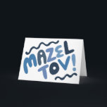 MAZEL TOV BAR MITZVAH Anpassbare moderne Blues Karte<br><div class="desc">Handgezeichneter Text von mir für Sie. Fügen Sie Ihren eigenen Text in die Innenseite der Karte oder ändern Sie die Hintergrundfarben. Für weitere Designs und Farben Karo mein Shop! Oder lass mir Bescheid, wenn du etwas Angewohntes willst. Ich habe auch passendes Packpapier und natürlich sowohl Bar und Bat Mitzvah Versionen!...</div>