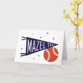 Mazel Tov Baseball Pennant Card Karte (Gelbe Blume)