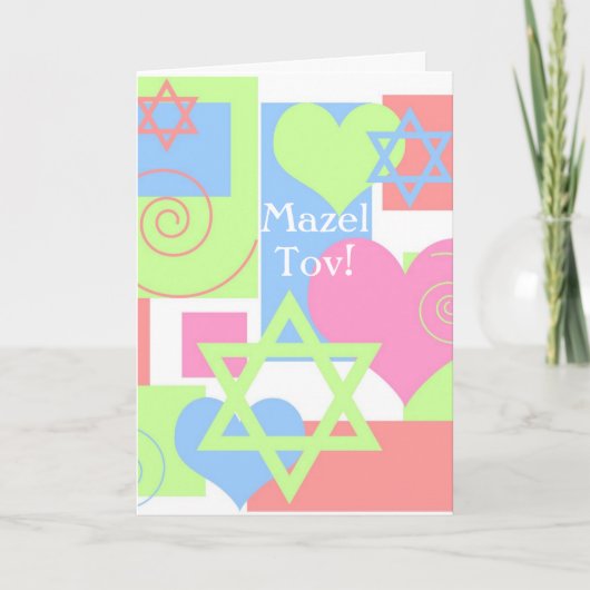 Mazel Tov!-Bat Mitzvah Bunter Spaß Karte (Vorderseite)