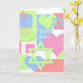 Mazel Tov!-Bat Mitzvah Bunter Spaß Karte (Gelbe Blume)