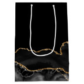 Mazel Tov Black Gold Personalisiert Bar Mitzvah Mittlere Geschenktüte (Rückseite)