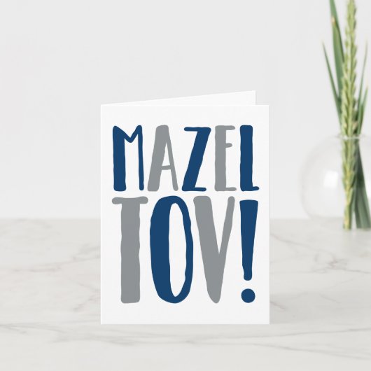 Mazel Tov Block-Marine + Grau Karte (Vorderseite)