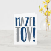Mazel Tov Block-Marine + Grau Karte (Gelbe Blume)