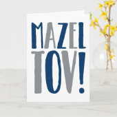 Mazel Tov Block-Marine + Grau Karte (Gelbe Blume)