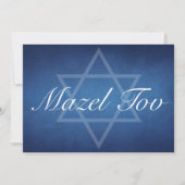 Mazel Tov Blue Star der David Bar Mitzvah Card (Vorderseite)