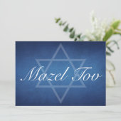 Mazel Tov Blue Star der David Bar Mitzvah Card (Stehend Vorderseite)