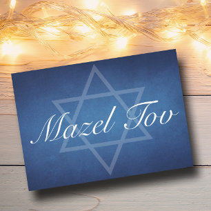 Mazel Tov Blue Star der David Bar Mitzvah Card