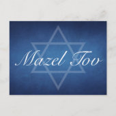 Mazel Tov Blue Star von David Custom Bar Mitzvah Postkarte (Vorderseite)