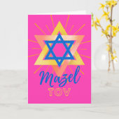 Mazel Tov Bold farbenfroher Star von David Karte (Gelbe Blume)