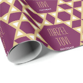 Mazel Tov Custom Greeting Star von David Pattern Geschenkpapier (Rolleneckpunkt)
