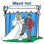 Mazel Tov Dekoration der jüdischen Hochzeitstische Freistehende Fotoskulptur<br><div class="desc">Passen Sie dieses großartige Mazel Tov Design an. Ideal für Tischdekorationen bei Hochzeit und Probe.</div>