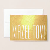 Mazel Tov! Elegante Minimalistische Typografie ein Folienkarte (Vorderseite mit Umschlag)
