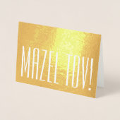 Mazel Tov! Elegante Minimalistische Typografie ein Folienkarte (Vorderseite)