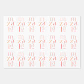 Mazel Tov Glückwunsch Pink Hebräisch Geschenkpapier Set (Vorderseite 3)