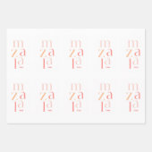 Mazel Tov Glückwunsch Pink Hebräisch Geschenkpapier Set (Vorderseite)