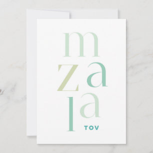Mazel Tov Gratulationen Green Hebrew Feiertagskarte