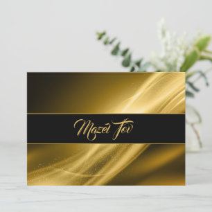 Mazel Tov Gratulationskarte, Golden Abstract Einladung