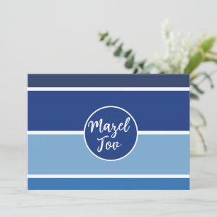 Mazel Tov Gratulationskarte, Navy Blau Weiß Einladung