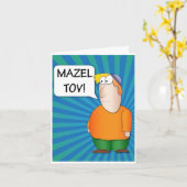 Mazel Tov Gruß-Karte - jüdischer Jungen-Cartoon Karte (Gelbe Blume)