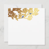 Mazel Tov Hebrew Gold Paper Cut w Birds Blank Karte (Rückseite)