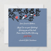 Mazel Tov Hebrew Papier schneiden Vögel und Branch Karte (Rückseite)