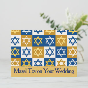Mazel Tov Karte für Hochzeit, Stern Davids Blau
