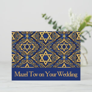 Mazel Tov Karte für Hochzeit, Stern von David Blau