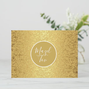 Mazel Tov Karte, Golden funkelnder Glitter Ästheti Einladung