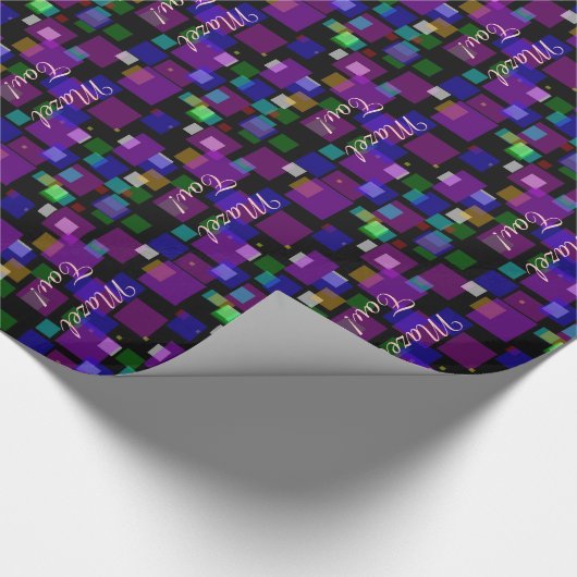 Mazel Tov lila Feier Geschenkpapier (Ecke)