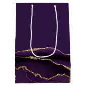 Mazel Tov Lila Gold Personalisiert Bat Mitzvah Mittlere Geschenktüte (Rückseite)