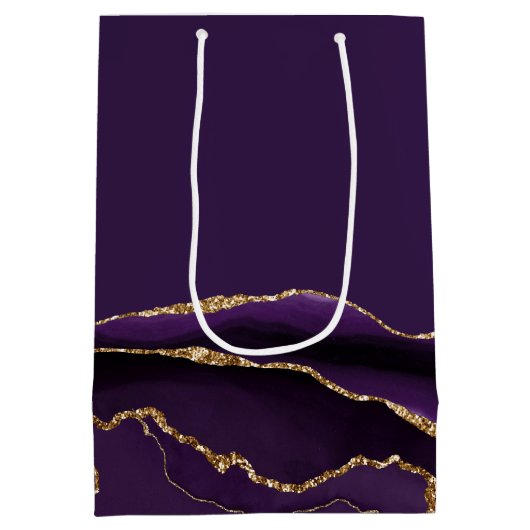 Mazel Tov Lila Gold Personalisiert Bat Mitzvah Mittlere Geschenktüte (Rückseite)