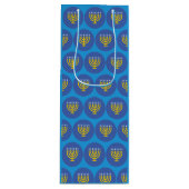 "Mazel Tov!" Monorah Pattern Geschenktasche Geschenktüte Für Weinflaschen (Vorderseite)