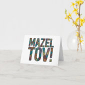 Mazel Tov Patchwork multi Karte (Gelbe Blume)