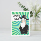 Mazel Tov Postcard - jüdischer Rabbi Postkarte (Stehend Vorderseite)