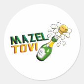 Mazel Tov Runder Aufkleber (Vorderseite)