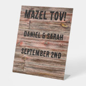 MAZEL TOV RUSTIC WEDD WILLKOMMEN SIGN CUSTOM SOCKELSCHILD (Vorderseite)