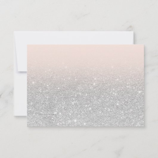 Mazel Tov silber Glitzer pink Bat Mitzvah Dankeskarte (Rückseite)