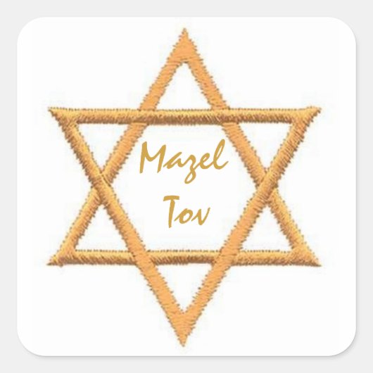 Mazel Tov/Star von David Quadratischer Aufkleber (Vorderseite)