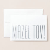 Mazel Tov! Stilvolle moderne Minimalistische Typog Folienkarte (Vorderseite mit Umschlag)