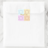 Mazel Tov/Viel Glück Quadratischer Aufkleber (Tasche)
