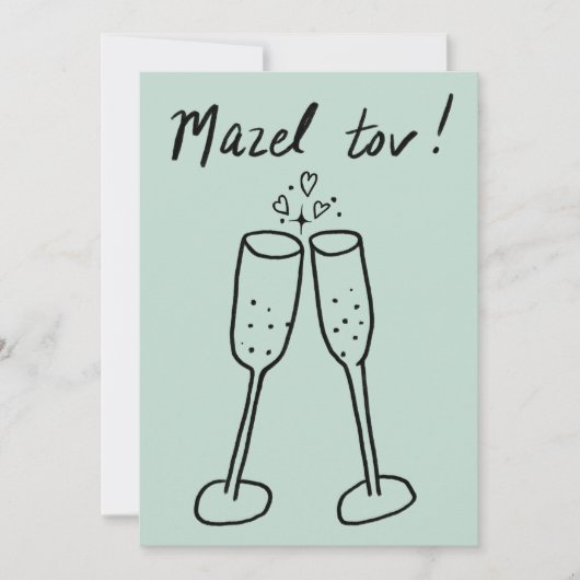 Mazel Tov Wedding Champagne Cheers Sketch Doodle (Vorderseite)