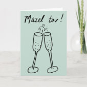 Mazel Tov Wedding Champagne Cheers Sketch Doodle Karte (Vorderseite)