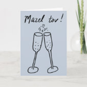 Mazel Tov Wedding Champagne Cheers Sketch Doodle Karte (Vorderseite)