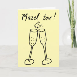 Mazel Tov Wedding Champagne Cheers Sketch Doodle Karte
