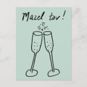 Mazel Tov Wedding Champagne Cheers Sketch Doodle Postkarte (Vorderseite)