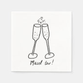 Mazel Tov Wedding Champagne Cheers Sketch Doodle Serviette (Vorderseite)