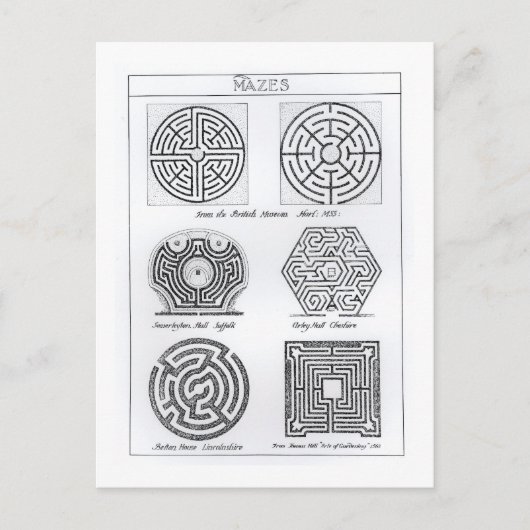 Mazes, c.1900 (Gravur) (b/w-Foto) Postkarte (Vorderseite)