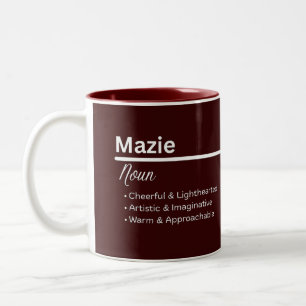 Mazie Personalisierter Name Kaffeebecher Zweifarbige Tasse