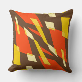 Mazipoodles Abstraction Perspektive Brauner Orange Kissen